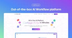 Interfaz de MiniFlow mostrando la automatización de flujos de trabajo con inteligencia artificial.