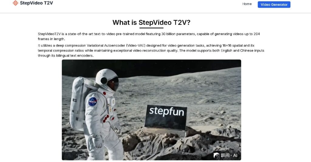 Captura de un video generado automáticamente desde texto con inteligencia artificial en Step-Video-T2V