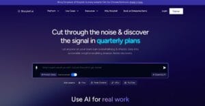Plataforma Storytell mostrando insights generados con inteligencia artificial en una interfaz colaborativa y visual.