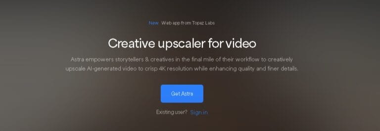 Astra.app mejora de resolución de un vídeo con IA en modo creativo y preciso.