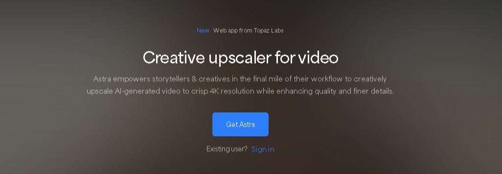 Astra.app mejora de resolución de un vídeo con IA en modo creativo y preciso.