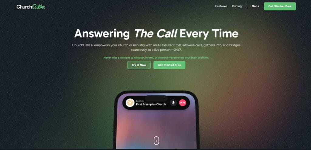 Asistente virtual de voz con inteligencia artificial atendiendo llamadas para iglesias las 24 horas