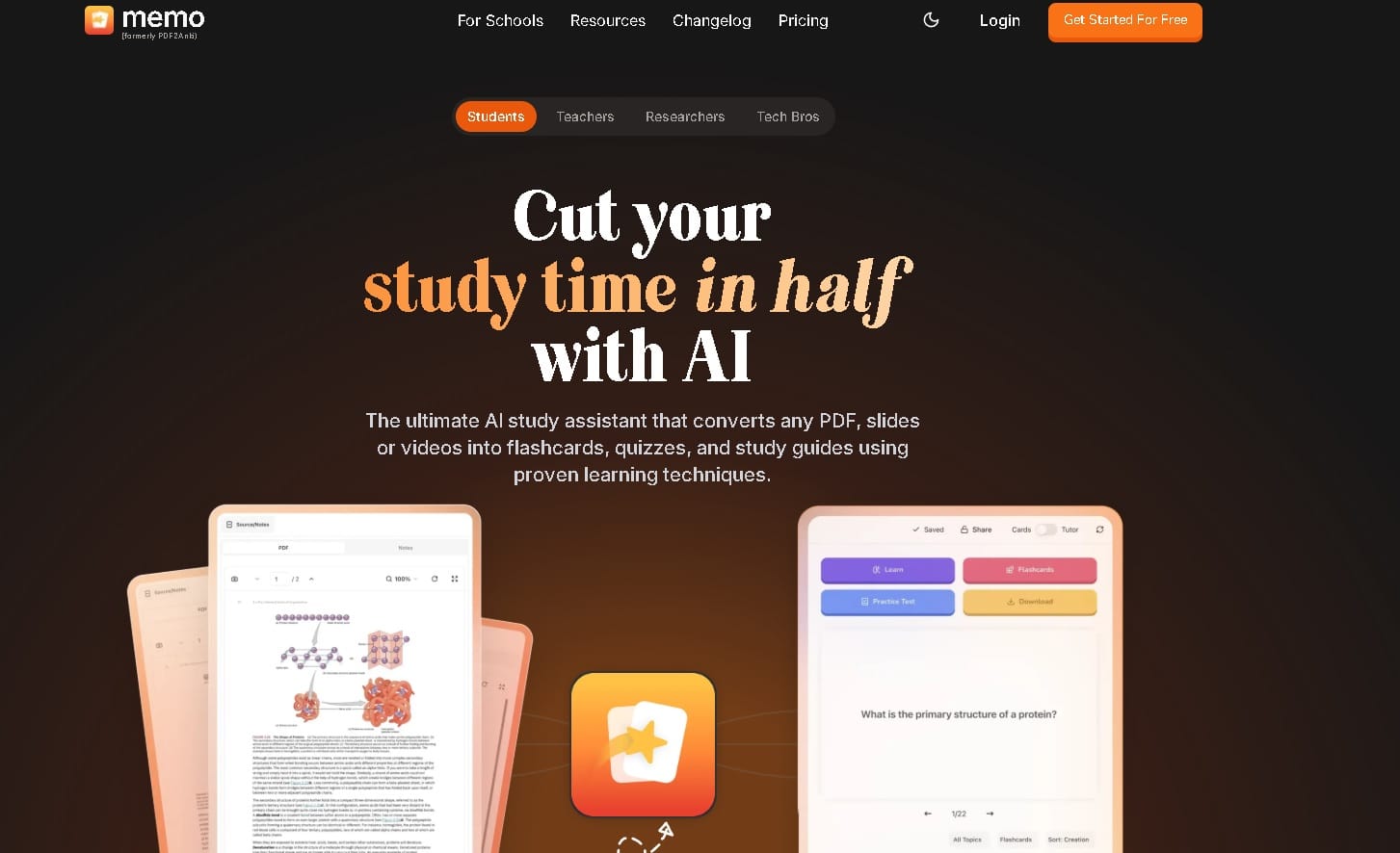 Memo.cards para crear flashcards con inteligencia artificial.