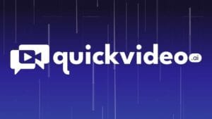 Logo de QuickVideo, herramienta de creación de vídeos con inteligencia artificial.