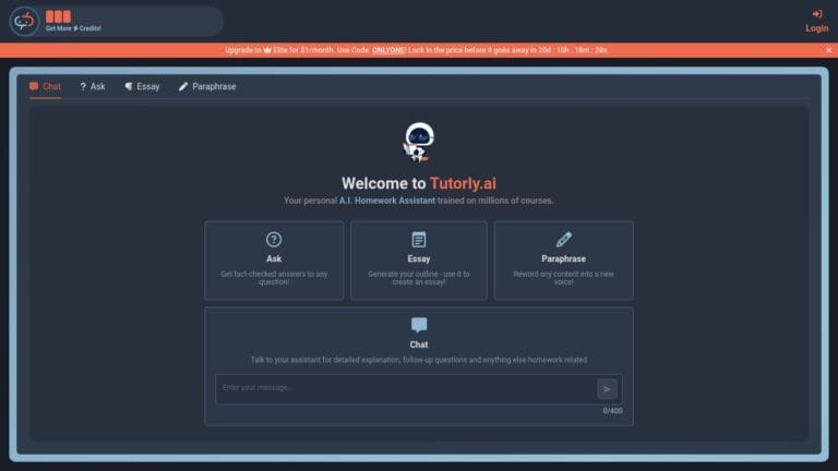 Tutorly.ai para resolver tareas escolares con inteligencia artificial en tu ordenador.