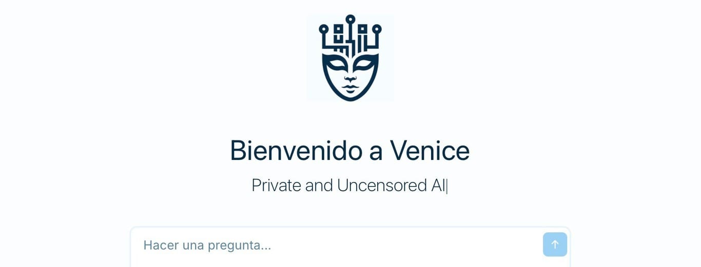 Plataforma de inteligencia artificial descentralizada Venice AI, ofreciendo privacidad y libertad creativa sin restricciones.