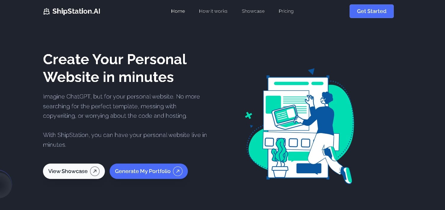 ShipStation.ai crea un sitio web profesional sin necesidad de codificación