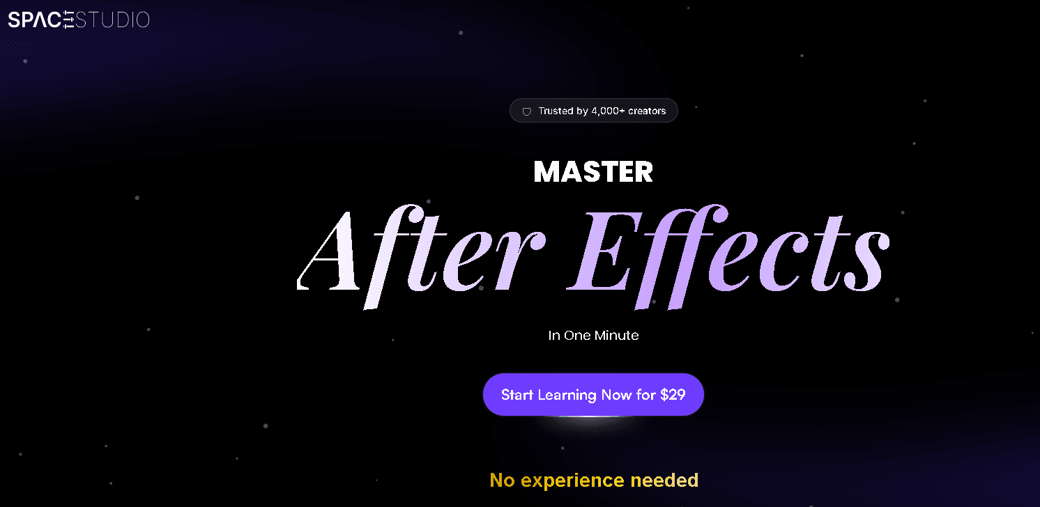 Aprende After Effects de manera rápida y sencilla con SpaceStudios, tutoriales breves y efectivos para creadores