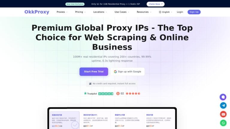 OkkProxy: Proxies globales para scraping seguro y privacidad en línea con IPs residenciales en 200+ países
