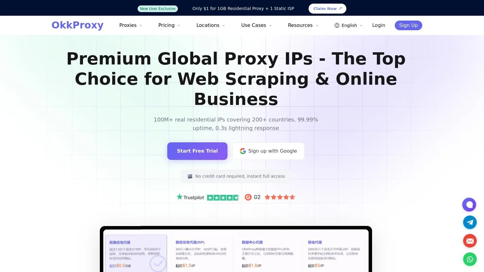 OkkProxy: Proxies globales para scraping seguro y privacidad en línea con IPs residenciales en 200+ países