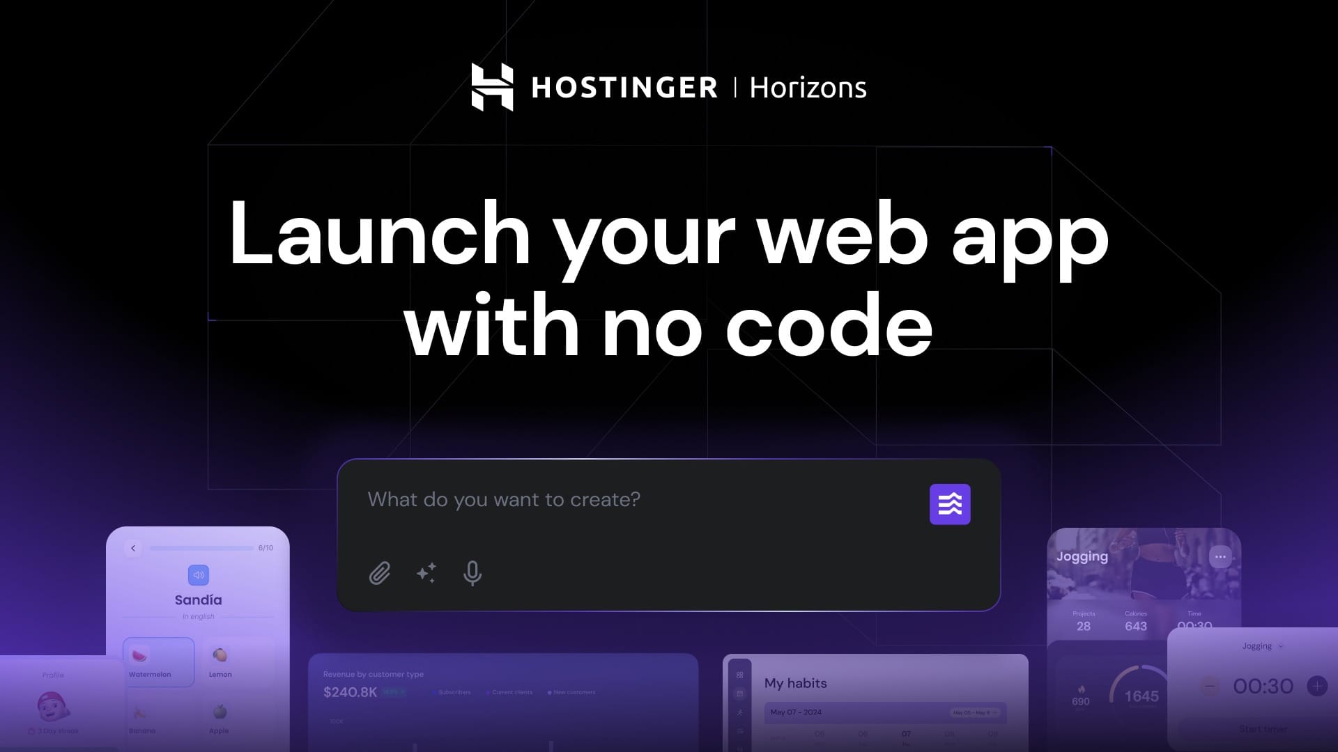 Hostinger Horizons: Plataforma de IA para crear websites y aplicaciones web sin código. Incluye hosting, dominio gratuito y herramientas profesionales. Ideal para emprendedores y creadores.