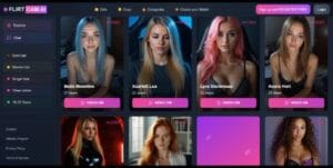 Flirtcam AI: Novias y novios virtuales realistas para chats íntimos y video 24/7, con privacidad y tecnología de IA avanzada.