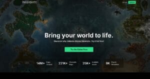 Inkarnate crea un mapa de fantasía en alta resolución, ideal para juegos de rol como D&D y proyectos creativos.