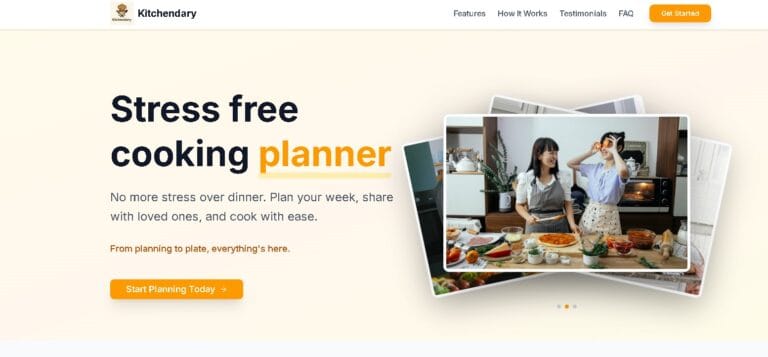 Kitchendary: Planificador de comidas semanales con IA para organizar menús, listas de compra y cocinar sin estrés en familia.