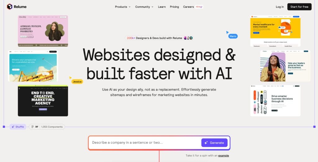 Relume: Herramienta de IA para generar sitemaps, wireframes y guías de estilo web en minutos