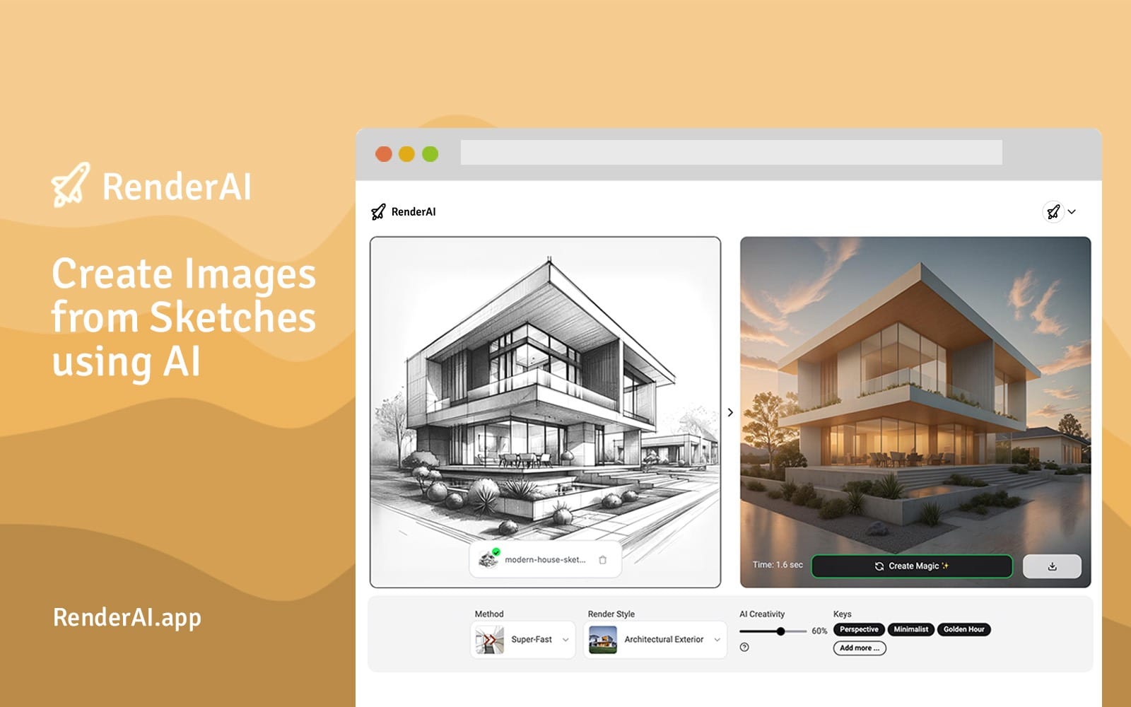 RenderAI generando renders 4K desde bocetos en segundos