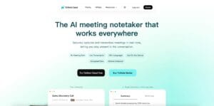 TicNote transcribiendo una reunión en tiempo real con IA y generando resúmenes automáticos.