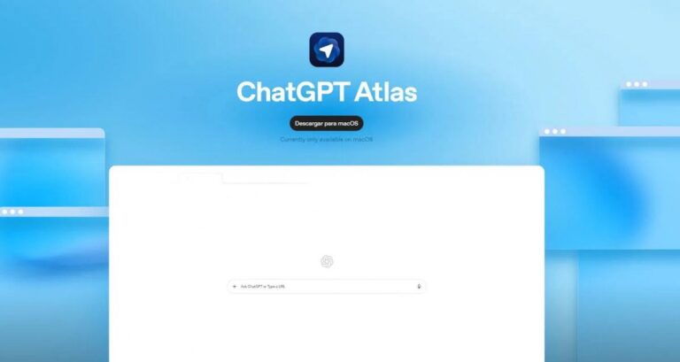 Interfaz del navegador ChatGPT Atlas de OpenAI