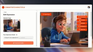 Consistent Character AI generando un personaje infantil coherente en diferentes poses y estilos para libros y animaciones