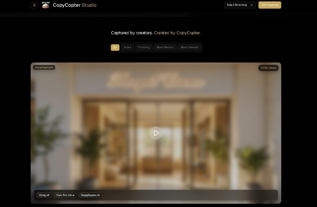 CopyCopter.ai - Herramienta de inteligencia artificial para crear videos virales a partir de texto, con guiones, voces y edición automática.