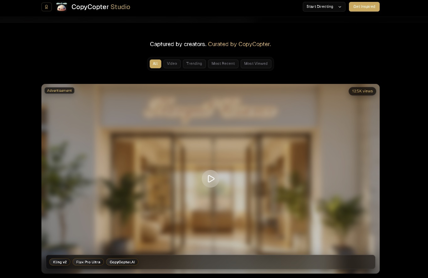 CopyCopter.ai - Herramienta de inteligencia artificial para crear videos virales a partir de texto, con guiones, voces y edición automática.