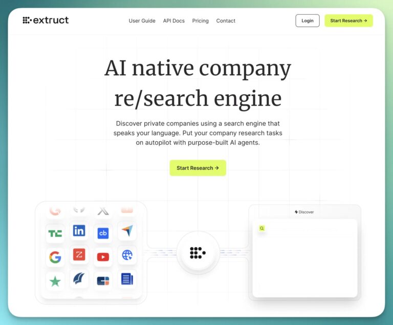 Extruct.ai: Plataforma de inteligencia artificial para encontrar empresas ocultas y generar leads B2B con datos precisos.