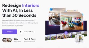 HomeDesigns AI generando diseño de interiores con inteligencia artificial.