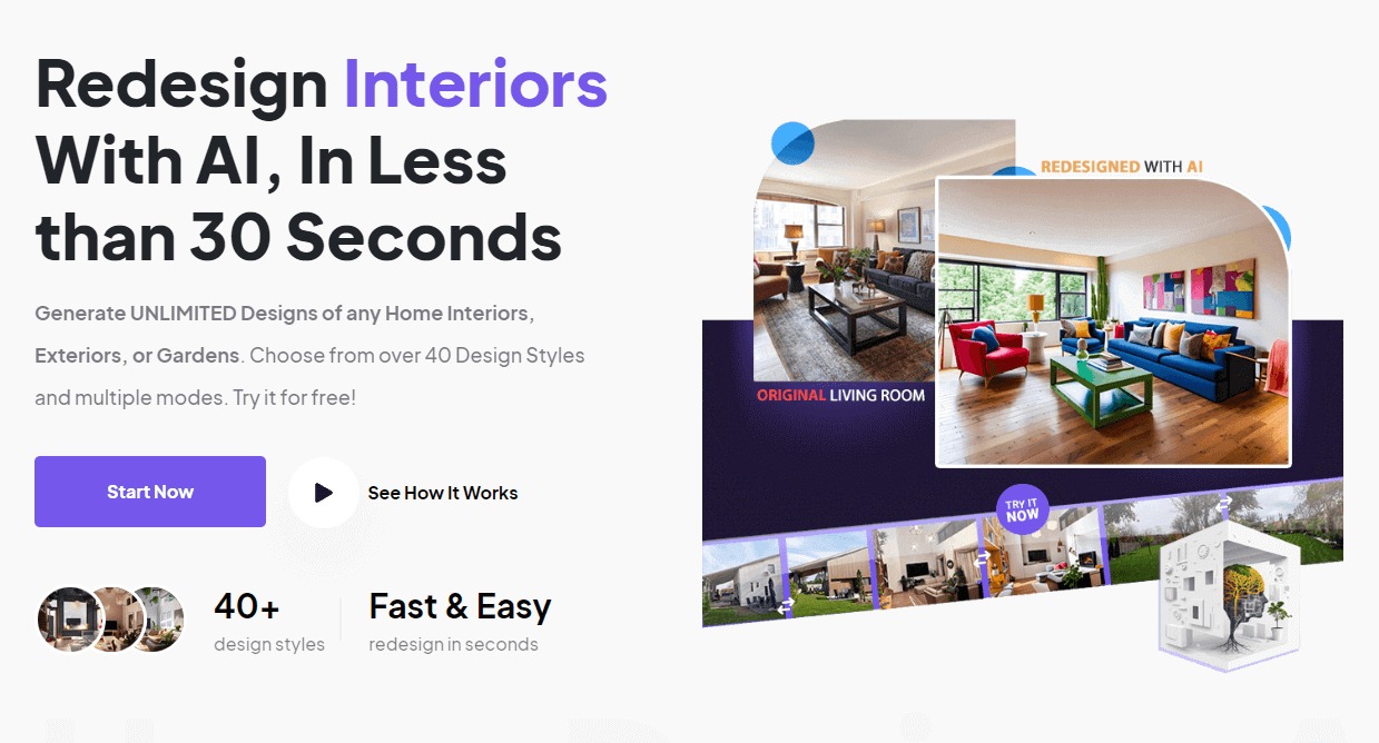 HomeDesigns AI generando diseño de interiores con inteligencia artificial.