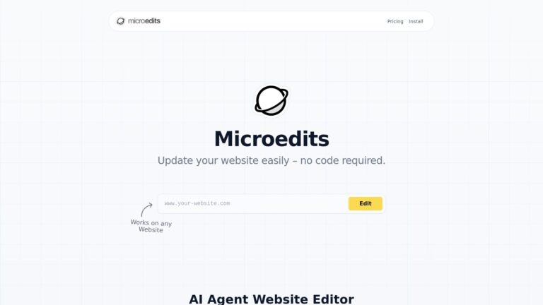 Microedits: Editor web con IA para modificar sitios sin código en WordPress, Shopify, Wix y más.