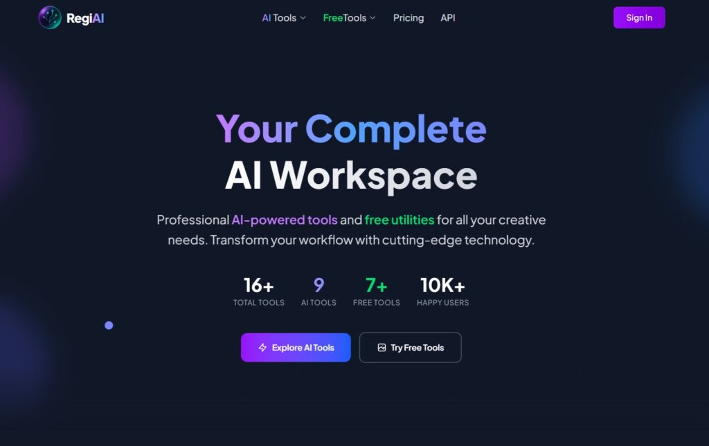 RegiAI: Plataforma de IA para editar, restaurar y transformar imágenes con herramientas profesionales y gratuitas