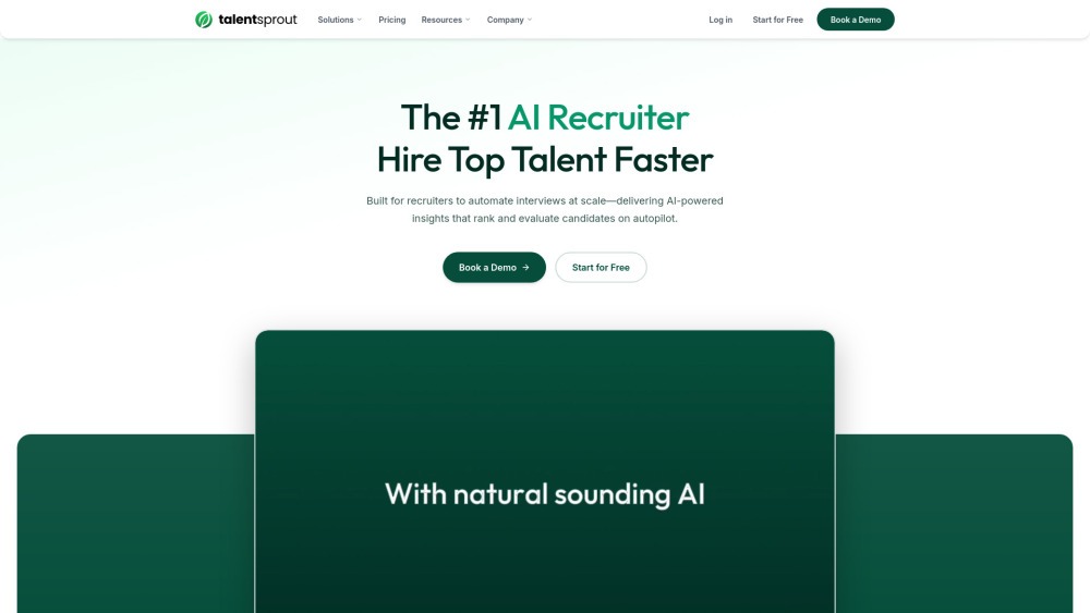 Plataforma TalentSprout: entrevistas automatizadas con IA para reclutamiento inteligente y eficiente.