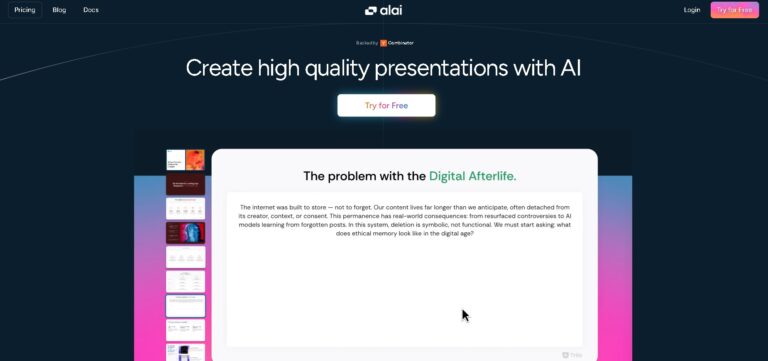 Alai: Herramienta de IA para crear presentaciones profesionales en segundos, con diseños modernos y exportación a PowerPoint