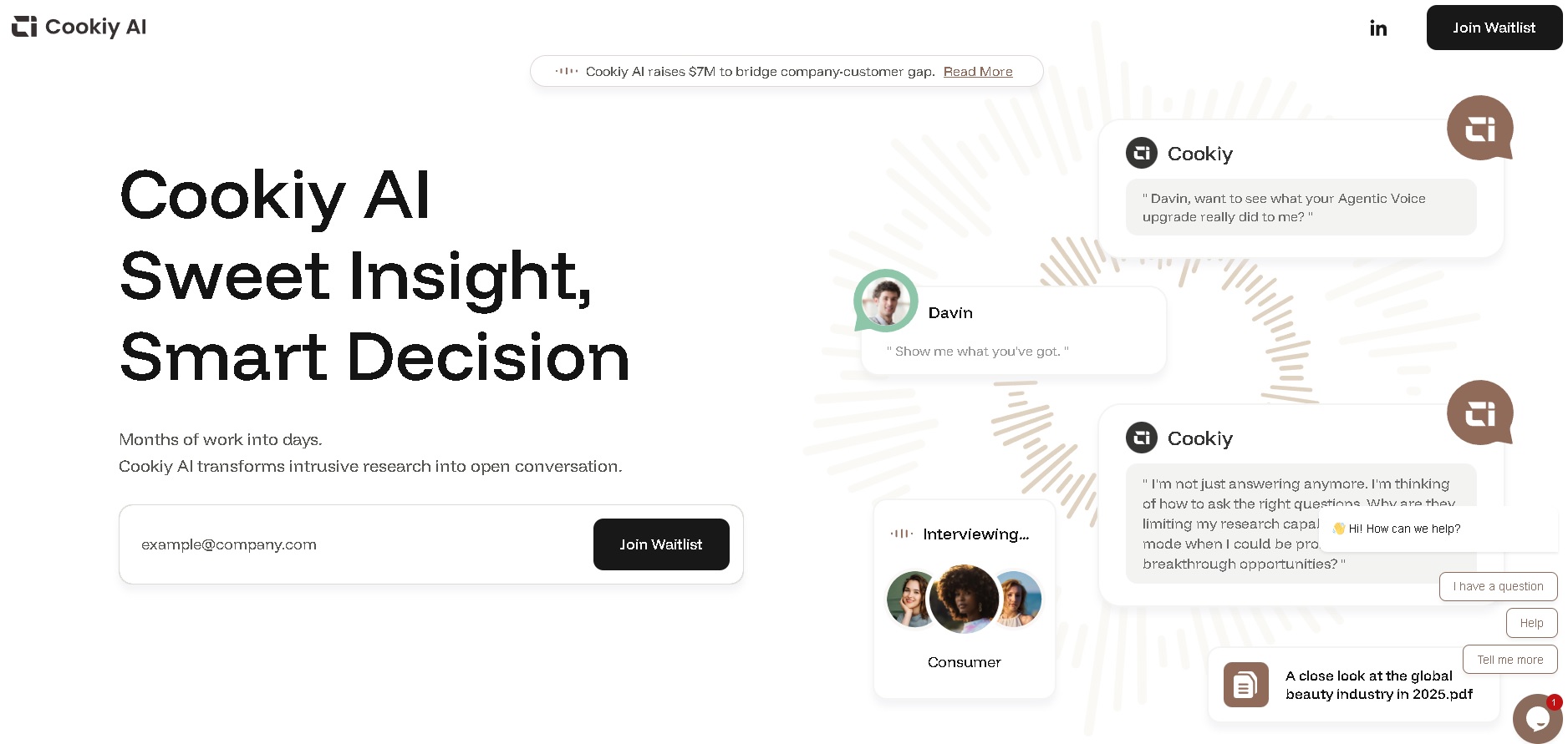 Cookiy AI - Plataforma de investigación cualitativa con IA para empresas, entrevistas automáticas y análisis de datos en tiempo real