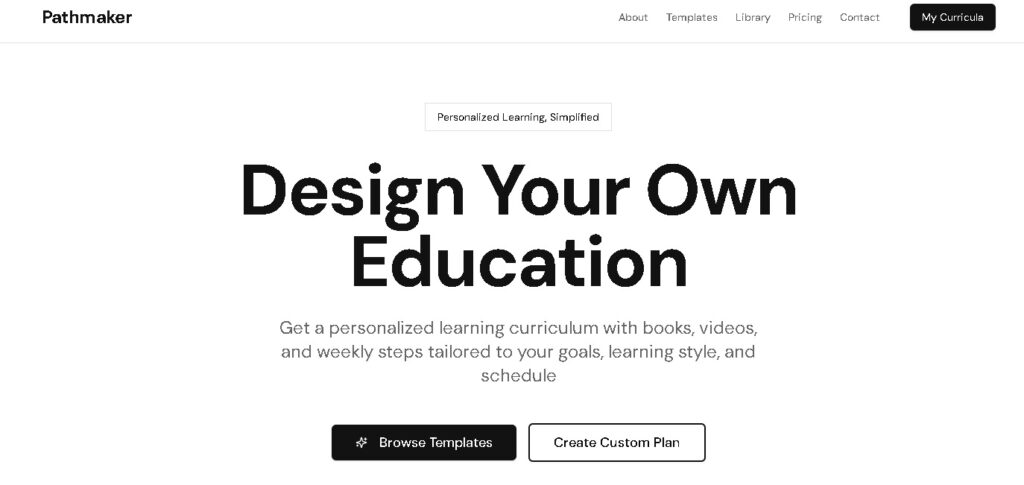 Pathmaker.app - Plataforma de aprendizaje personalizado con IA para crear planes de estudio adaptados a tus metas.