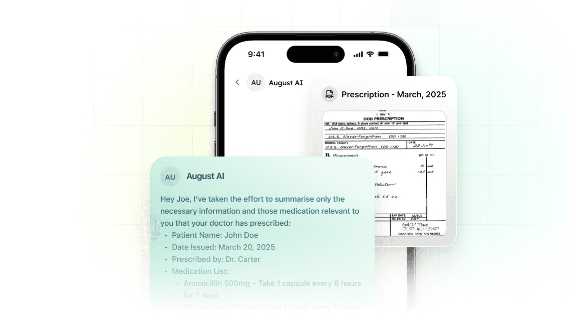 August AI: Asistente médico con inteligencia artificial para análisis de síntomas e informes médicos gratis