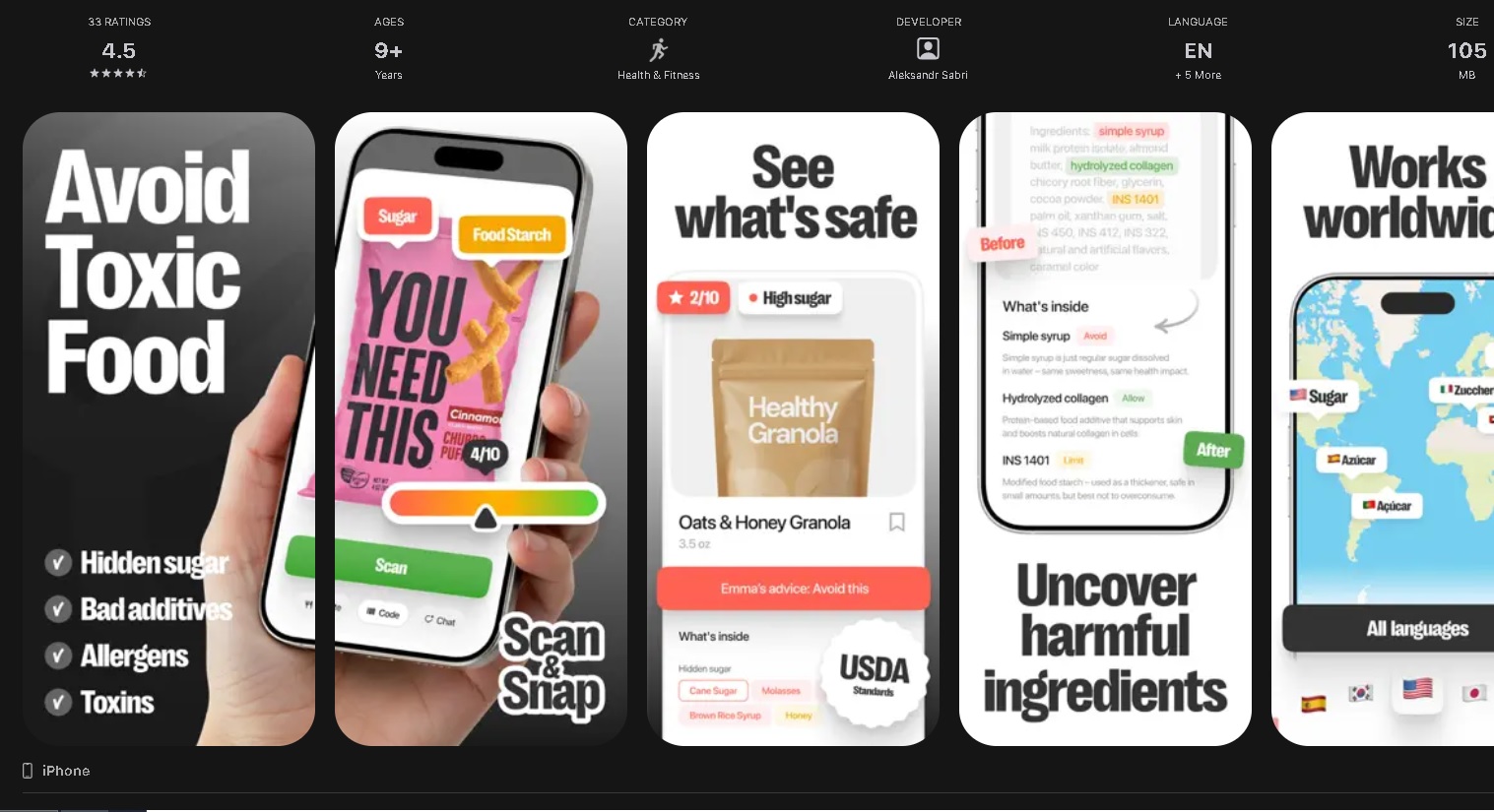 Emma AI Food Scanner: App para escanear alimentos y detectar azúcares ocultos, aditivos y alérgenos con inteligencia artificial