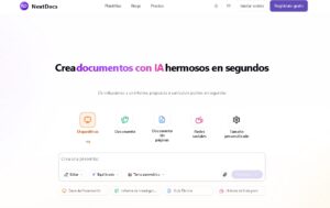 NextDocs: Plataforma para crear documentos y presentaciones profesionales con inteligencia artificial.