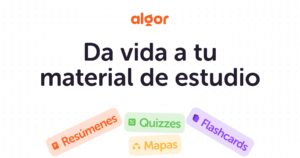 Algor Education IA convirtiendo apuntes en mapas conceptuales, flashcards y quizzes interactivos – herramienta para estudiar mejor