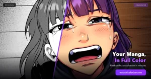 Watashi Colorizer IA colorizando manga y webtoon con consistencia perfecta – herramienta para colorizar capítulos completos automáticamente.