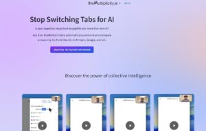 TheMultiplicity.ai generando múltiples formatos de contenido (texto, imagen, vídeo) desde un solo chat – plataforma IA para multiplicar productividad.