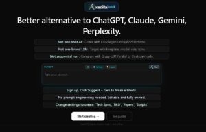 XEdit AI – workspace para crear documentos estructurados usando múltiples modelos IA (Claude, GPT, Gemini, Grok) en paralelo con edición rich-text