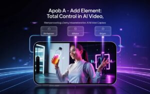 Apob AI – función “Añadir Elemento” permite controlar hasta 3 objetos/personajes en vídeos IA con referencias @ – herramienta para anuncios y Reels virales