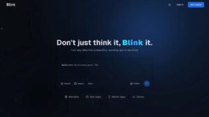 Blink.new – constructor de apps con IA que crea aplicaciones web, SaaS y móviles completas en minutos sin código – plataforma no-code rápida