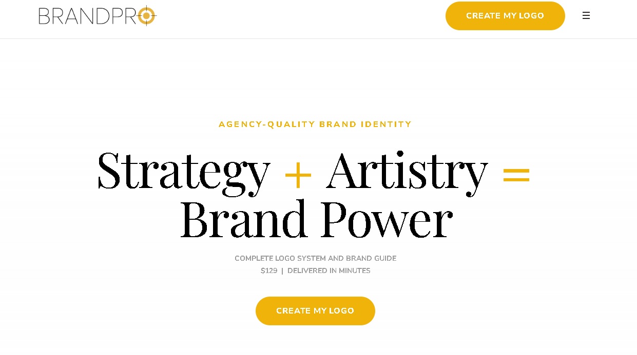 BrandPro.design – crea identidad de marca profesional (logo + guía completa) por $129 con IA – 4 vibes y 16 paletas curadas