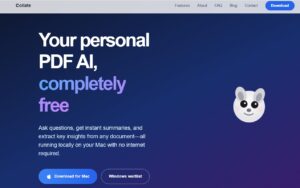Collate.one – asistente IA offline y gratuito para Mac que permite chatear con PDFs y generar resúmenes instantáneos de forma privada y local.