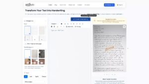 HandtextAI – convierte texto o PDF en escritura a mano realista con +90 fuentes y efectos – herramienta gratuita e ilimitada.