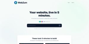 WebZum.com – creador de webs con IA que genera sitios profesionales para negocios en solo 5 minutos – sin diseñadores ni desarrolladores