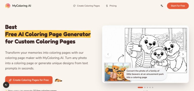 MyColoring AI generador de páginas para colorear con inteligencia artificial