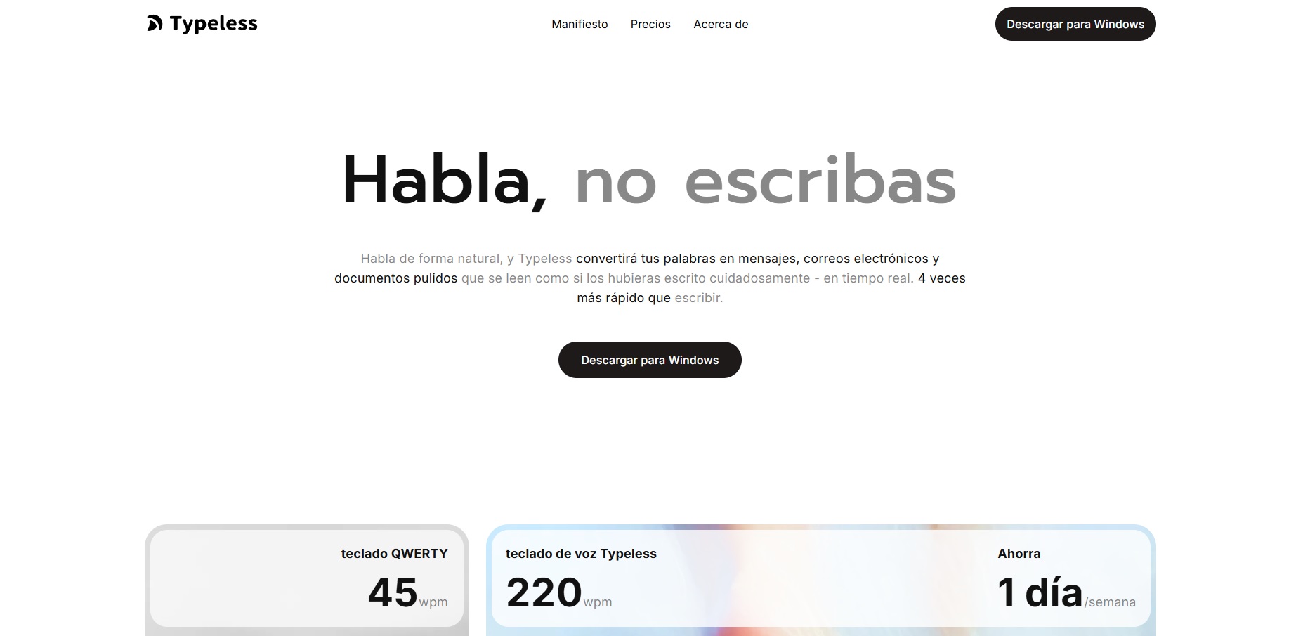 Typeless – herramienta IA que convierte tu voz natural en texto profesional y bien estructurado – dictado 4 veces más rápido