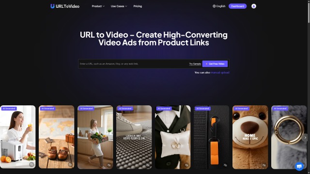 URLtoVideo.ai – herramienta IA que convierte enlaces de productos en anuncios de vídeo profesionales automáticamente – ideal para Shopify, Amazon y Etsy